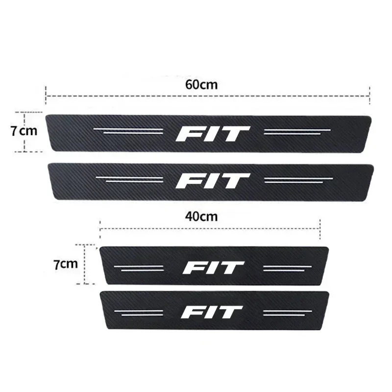 Luminous Car Door Sill Trim Anti Stickers for Honda FIT Logo Entry Pedal Scuff Scratch Film Trunk Bumper Threshold Strips