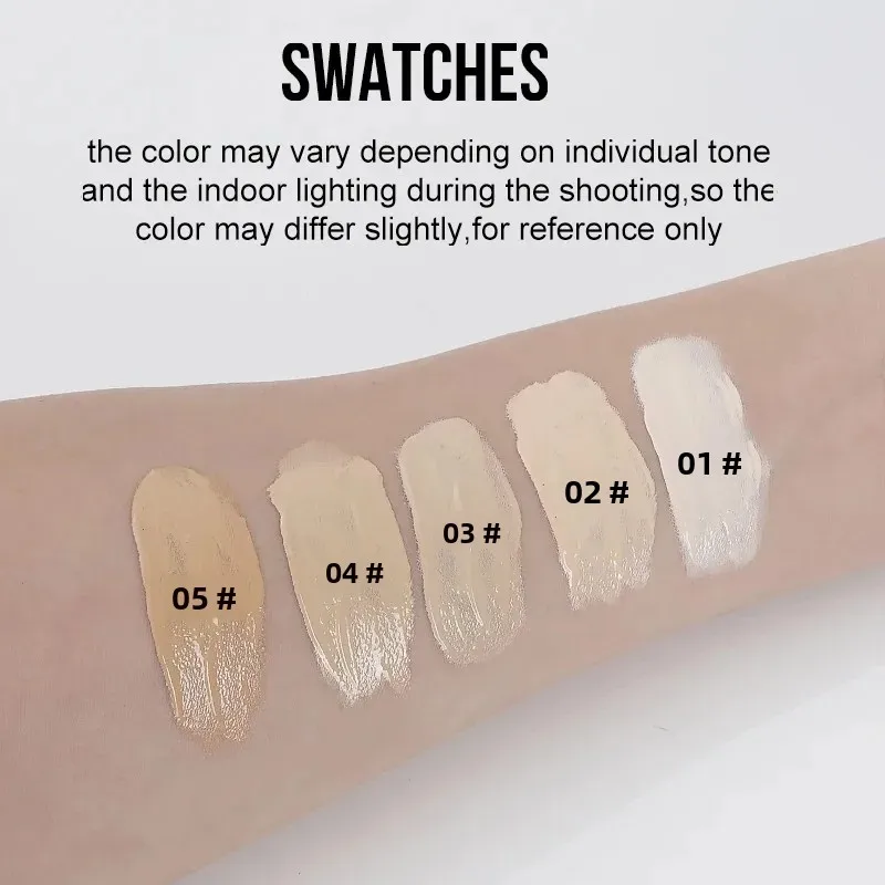 كريم أساس سائل 2 في 1 عالي التغطية كريم خافي عيوب البشرة مقاوم للماء يدوم طويلاً لمستحضرات التجميل لحب الشباب والهالات السوداء