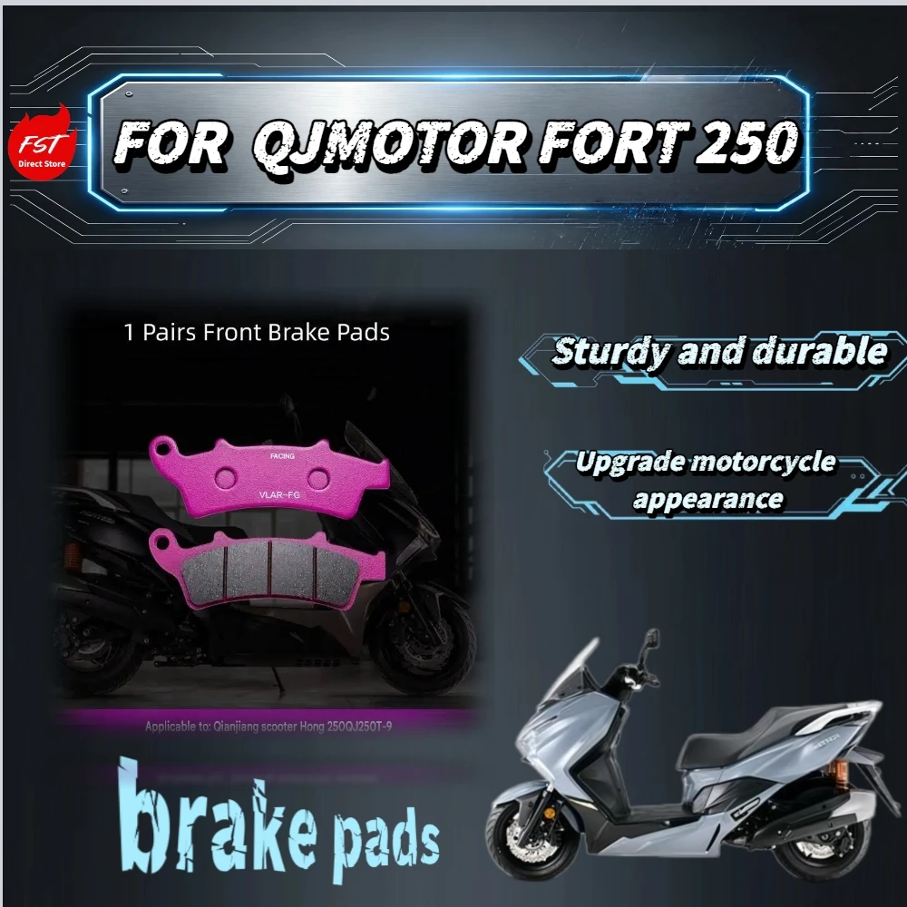 For QJMOTOR FORT 250 Scooter Ceramic Brake Pads 650°C Ablation Tech Offer Stable Stopping On Various Road Emergency Brakes