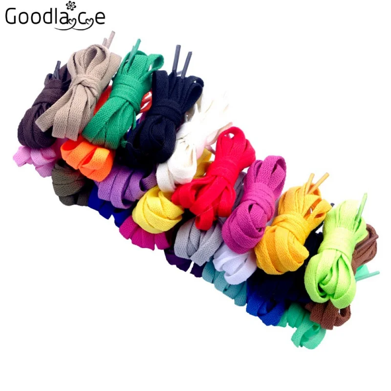 220cm Long Flat Shoelace Shoe Lace Cords Shoestrings of Polyester Various Colors Availalbe