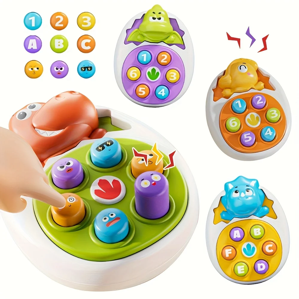 Dinosaur Press and Tap Enlightenment Toy -  No Electricity Needed, Perfect for Toddlers & Youngsters, Educational Gift