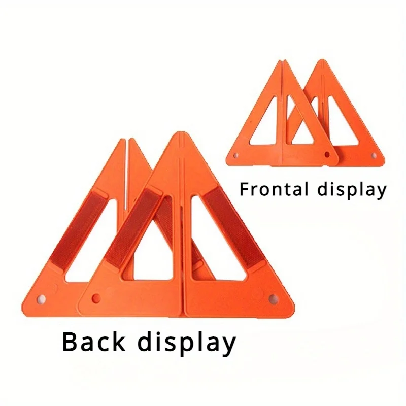 Portable Car Auto Reflective Traffic Warning Sign Triangle Foldable Solid Standing Tripod Road Emergency Standby Car Accessories