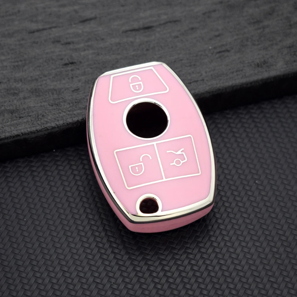 3Button TPU Car Smart Key Case Cover Shell for Mercedes Benz A C E S Class GLS GLA GLK GLC CLS CLA W204 W221 W212 W205 W176 W463