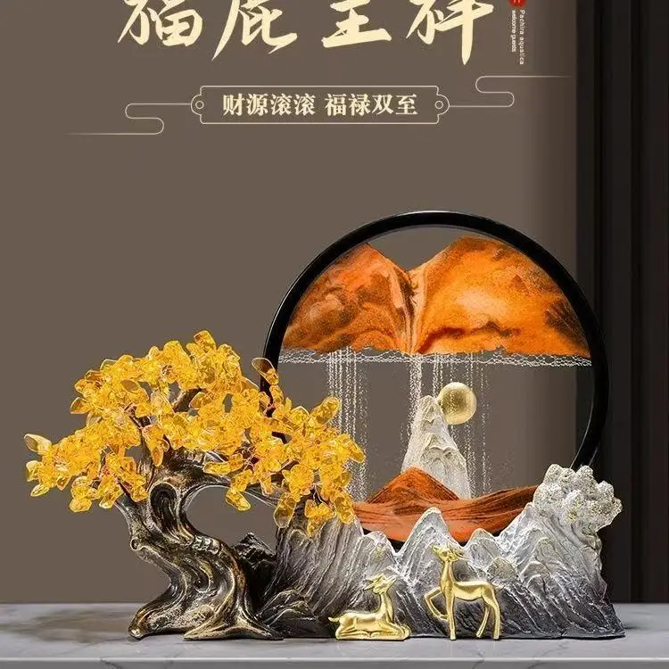 for-42.5X12X30CM Topaz Fortune Tree Quicksand Painting for Home Living Room Porch Office Decoration Graduation Birthday Gifts#