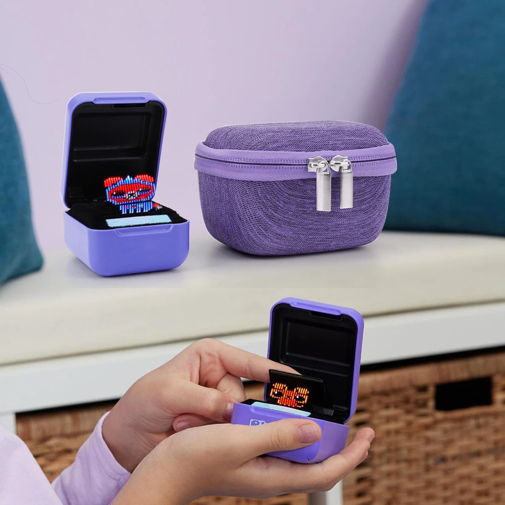 Custodia Rigida EVA Antiurto per Trasporto, Borsa da Viaggio Anti-Caduta con Cordino e Cinghia da Polso per Bitzee, Animale Domestico Digitale Interattivo