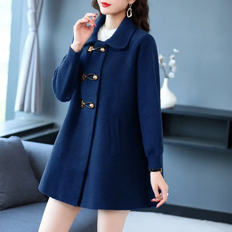 

Plus Size Mother's Woolen Coat Women 2025 Winter Outerwear Temperament High-quality Outwear Foreign Style Woolen Jacket Female