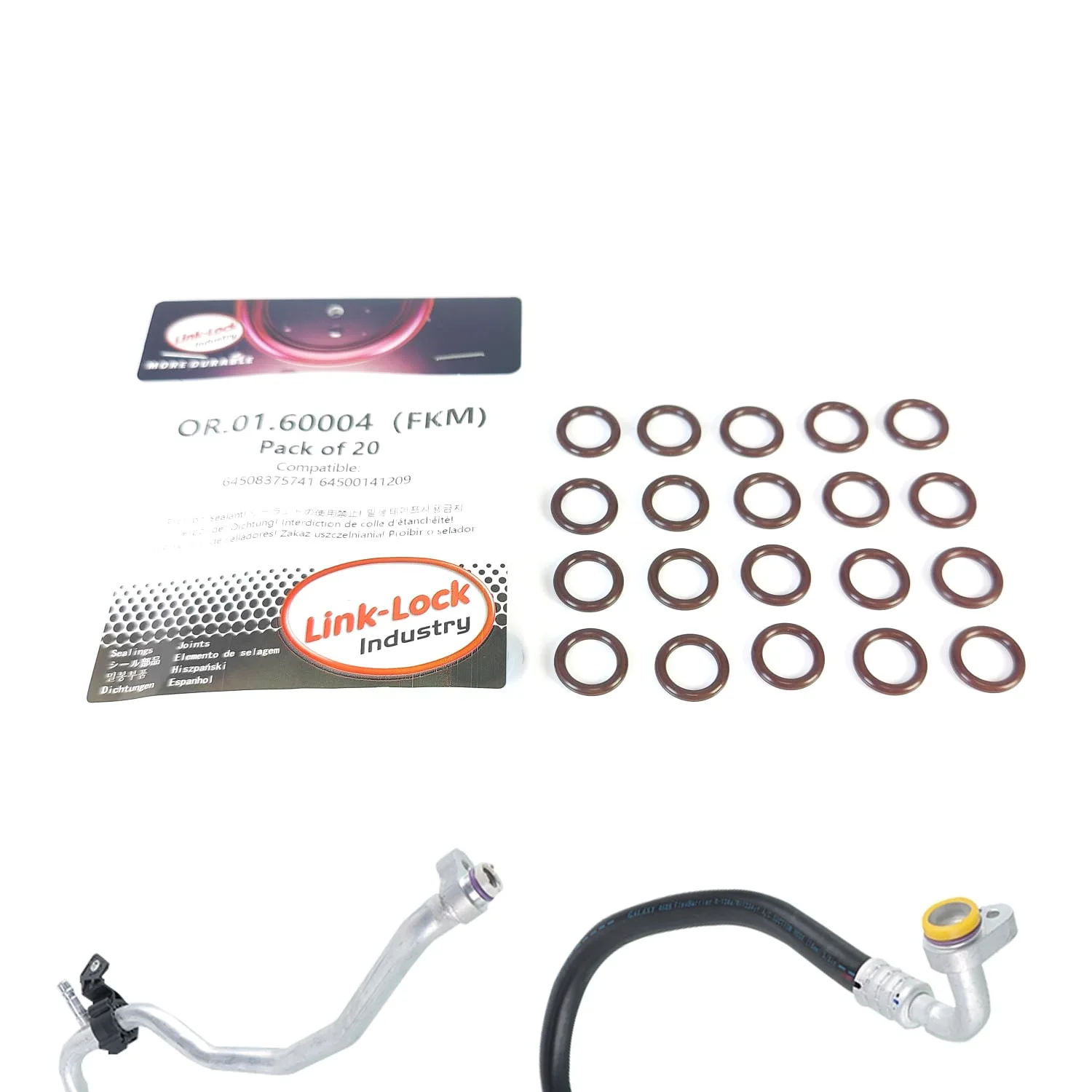 

20PCS OR.01.60004 FKM O-Ring Gasket for air Conditioning Pipe 64508375741 64500141209 for BMW All