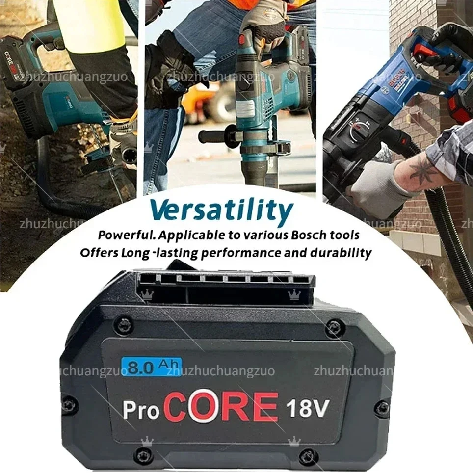 For Bosch 18V 8.0AH 10.0AH 6.0AH Professional Cordless Tool BAT609 BAT618 GBA18V80 21700 Battery ProCORE Replacement Battery