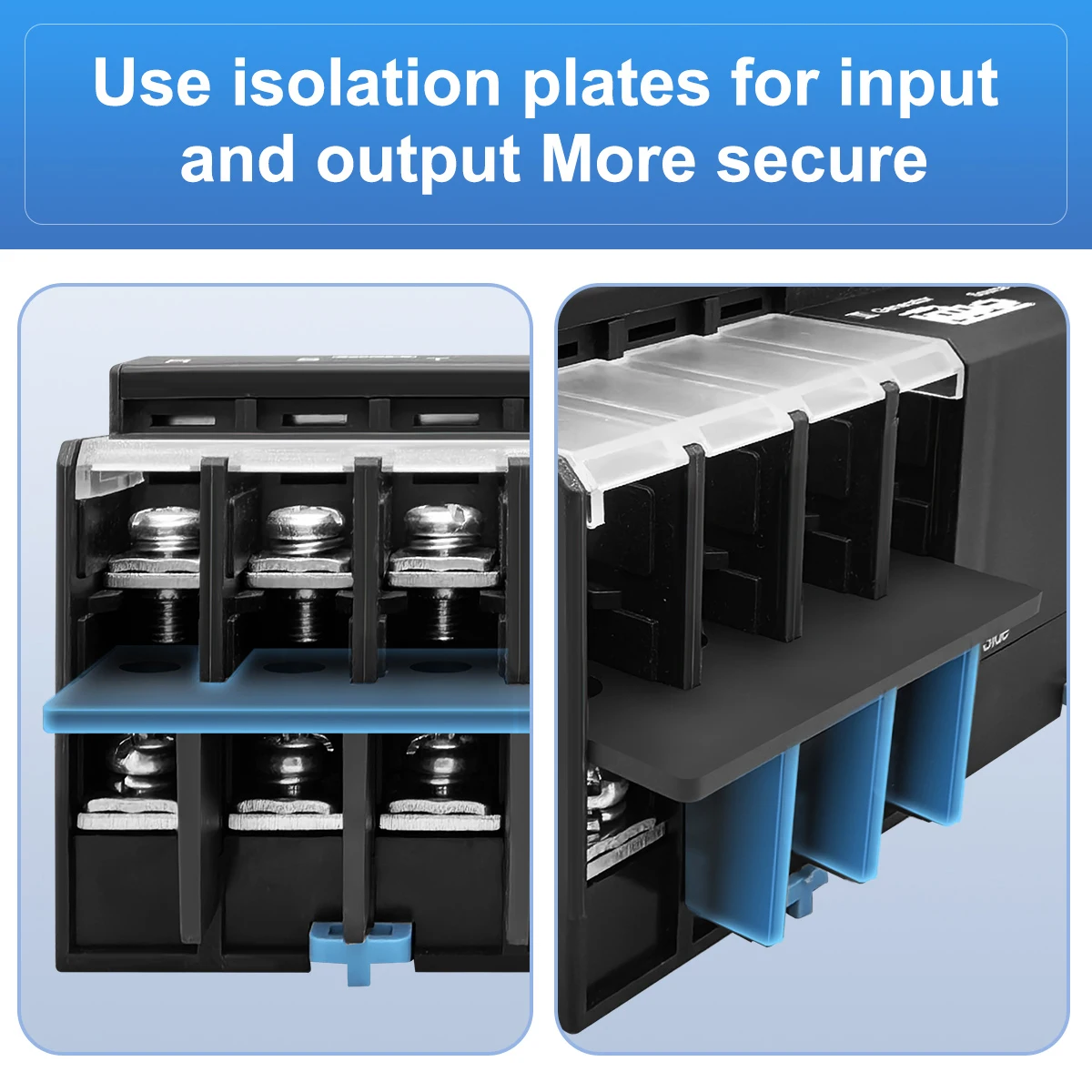 TOMZN DIN Rail 3 Phase 2P 3P 4P 63A 100A 125A AC110V 120V Dual Power Automatic Transfer Electrical Selector Switch Uninterrupted