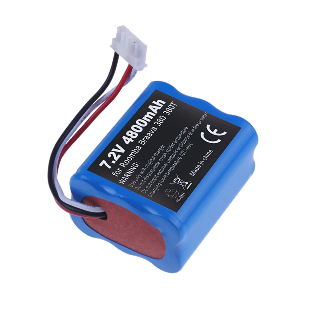 Upgrade 7.2V 4800mah NI-MH Battery for iRobot Braava 380T 380 390T and Mint 5200 5200B 5200C 7.2V Rechargeable battery 4500mah