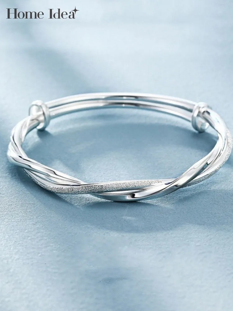 

Women Sterling Silver Bracelet Fashion Trend Versatile S999 Pure Silver Fine Jewelry Bracelet Female