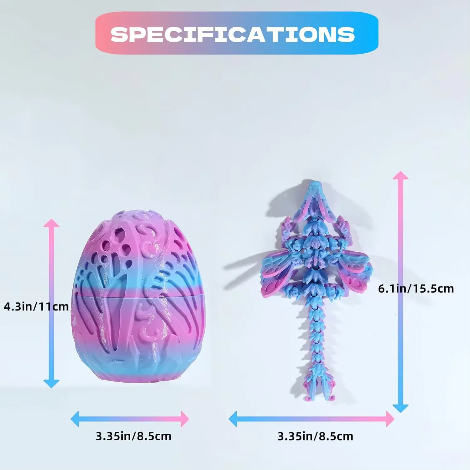 3D printed butterfly dragon eggs, gradient consumables, romantic gradient styles, parent-child interaction