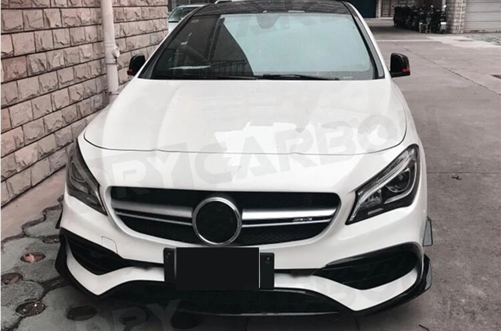 ABS Black Car Front Fog Light Air Vent Trim Cap Foglamp Cover Grills For Mercedes Benz CLA Class W117 CLA45 AMG 2016 -2018