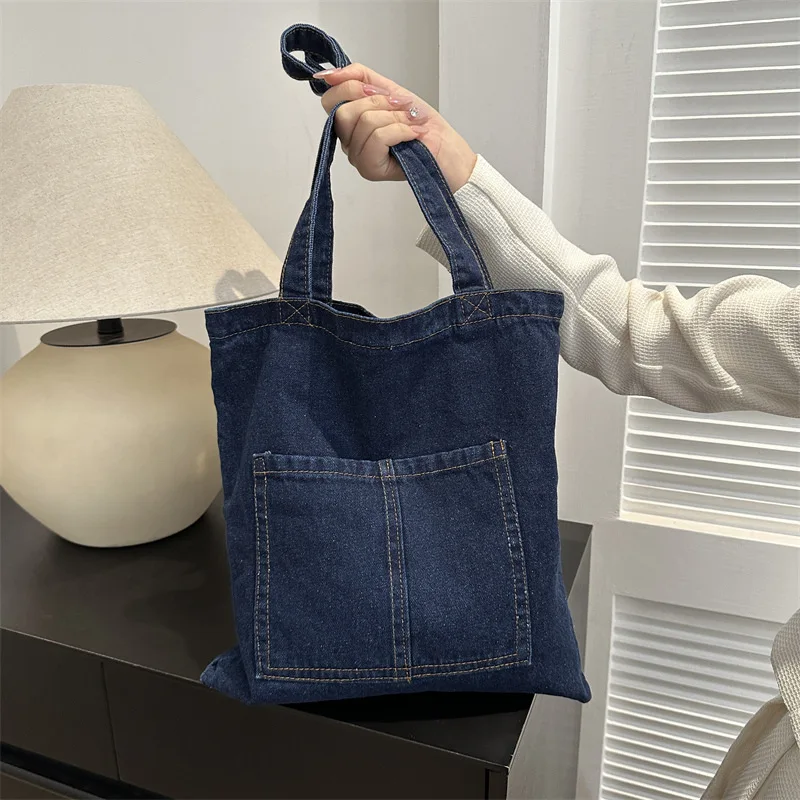 Denim large capacity versatile shoulder armpit bag leisure bag