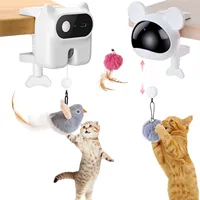 Interactive Plush Cat Toys For Cats Indoor Stretchable Rechargeable Automatic Interactive Cat Plush Toy Hanging For Cat Teaser