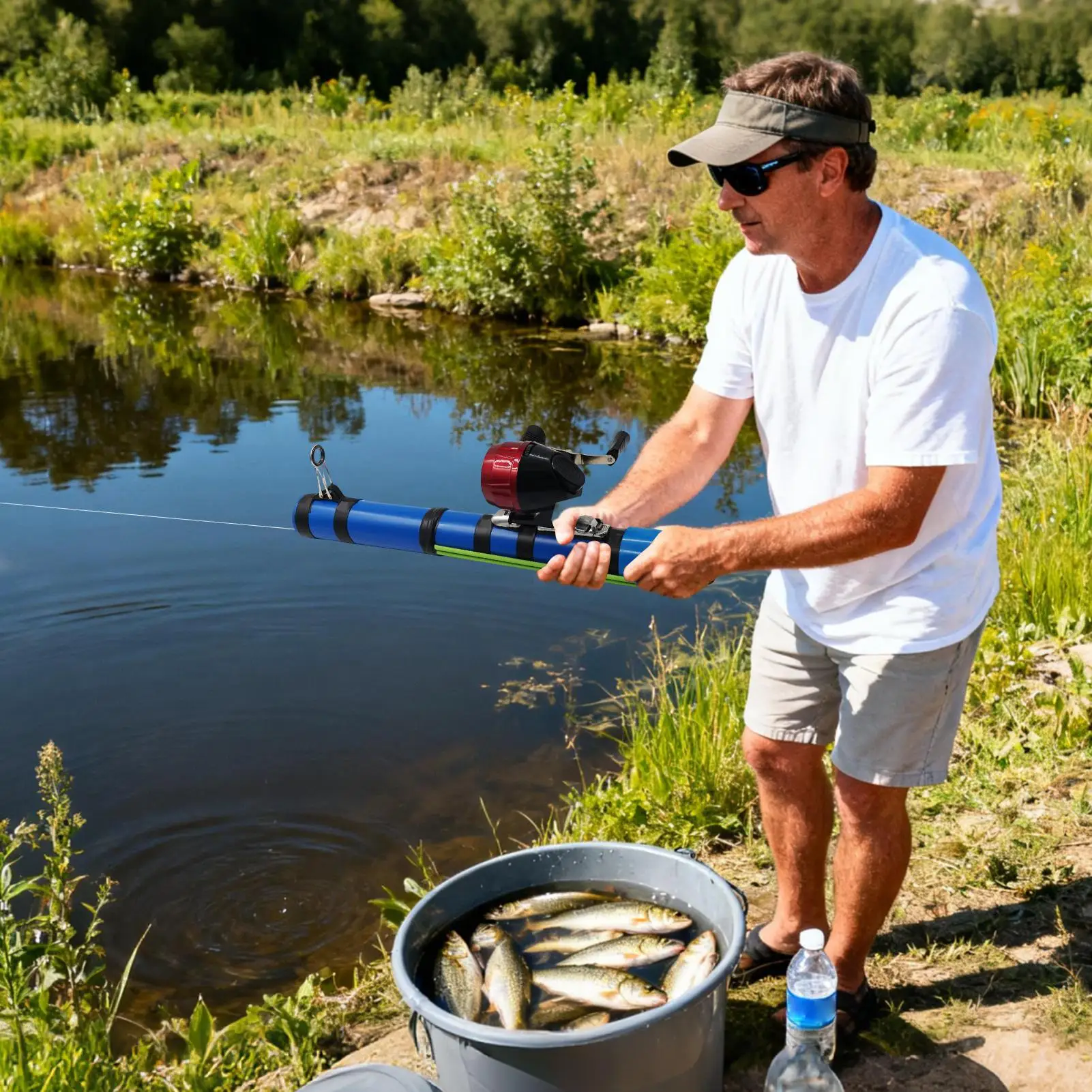 

Компактная удочка-катапульта, выдвижная портативная рыболовная катушка-катапульта, прочная легкая катапульта, инструменты для приманки