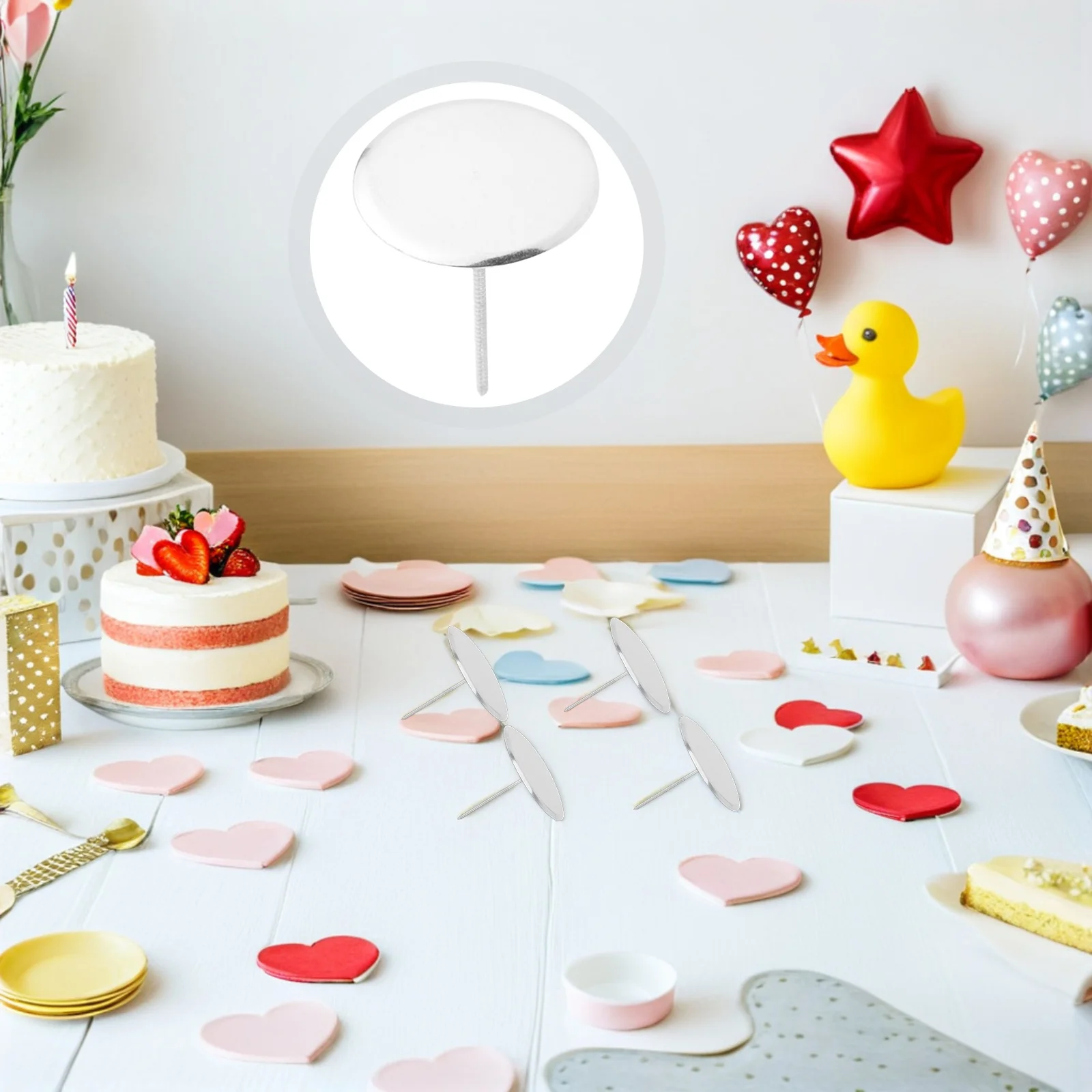 

6Pcs Stainless Steel Cake Flower Nails Reusable Pastry Nails for Icing Roses Cupcake Flower Nail Baking Decorating Tools