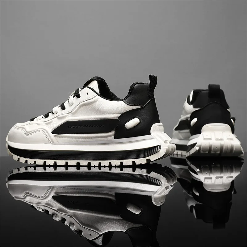 Color Blocking Platform Sneaker For Lace Up Rugged Serrated Outsole Fashion Street Commute Student Outdoor Daily Casual Footwear