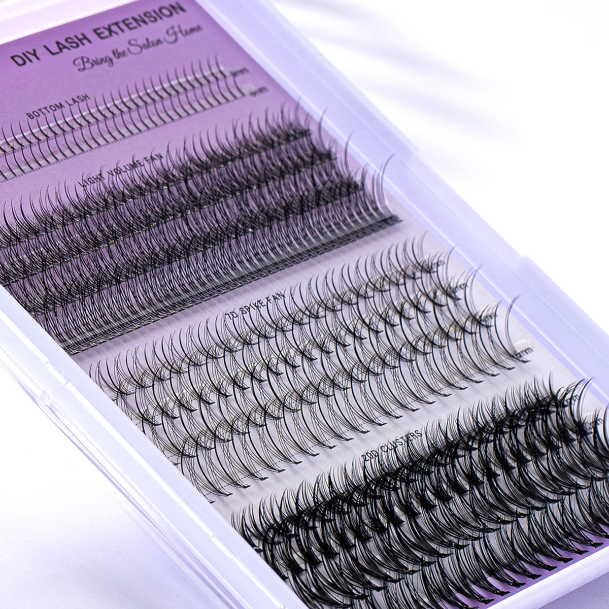 Lash Clusters Individual Cluster Lash Extensions DIY Multi-type Mixed Wispy Tray Bottom, Spike, Volume Lashes