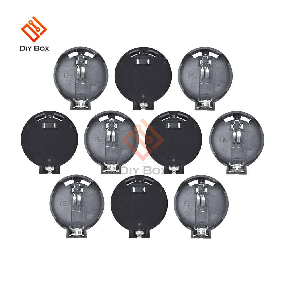 50 Stück CR2032 CR2025 CR2016 Batteriehalter Knopfzellenhalter Gehäuse mit 2 Pins 3V Schwarz Montageleitung muss gelötet werden – Detail 9
