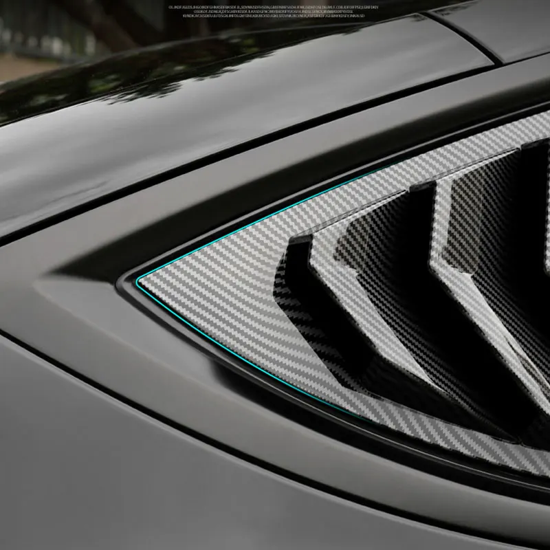 Rear Triangular Shutters For Tesla Model 3 Model Y 17-24 Car Window Cover Carbon Fiber Decorative Sticker Panel Accessories