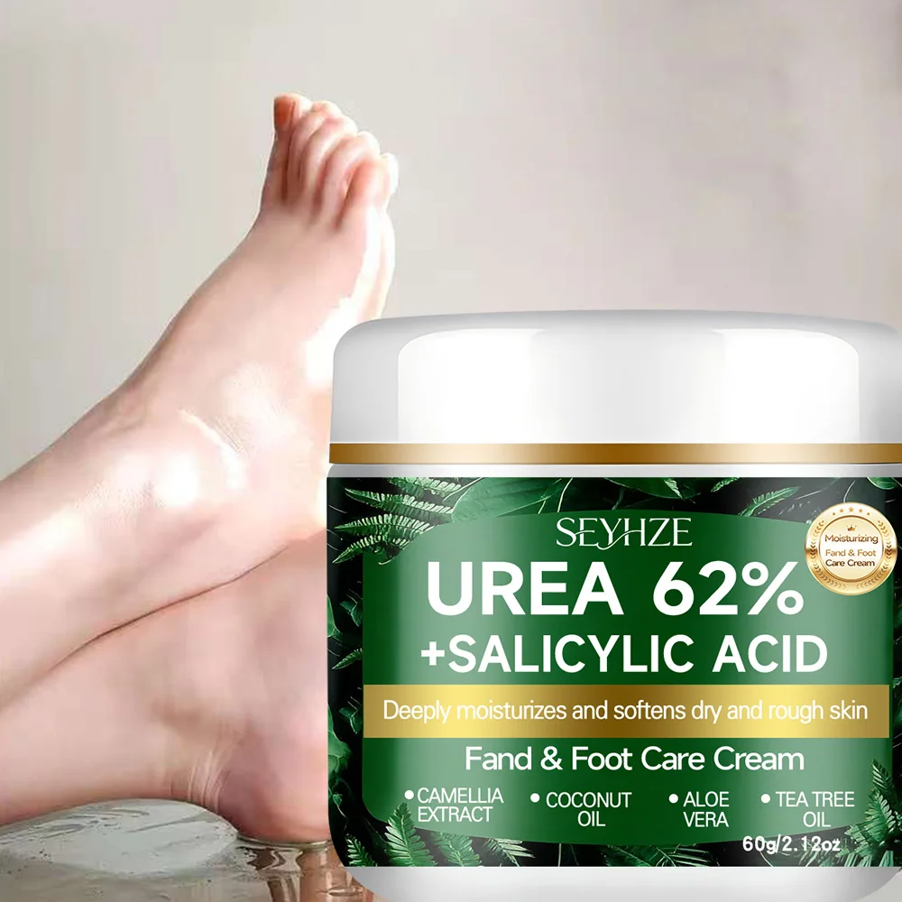 SEYHZE Fußcreme mit 62% Urea und Salicylsäure für trockene, raue Haut, Teebaumöl, Aloe-Butteröl, Glycerin, H-Aloe Vera Feuchtigkeitspflege – Detail 7