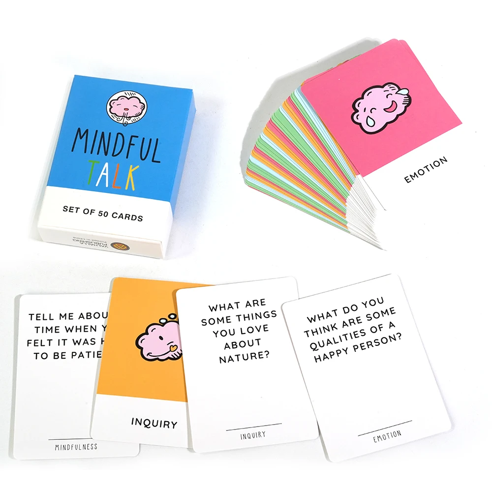 Gioco di consapevolezza per bambini contoured Talk Cards per bambini e genitori per conversazioni autentiche e importanti gioco di carte