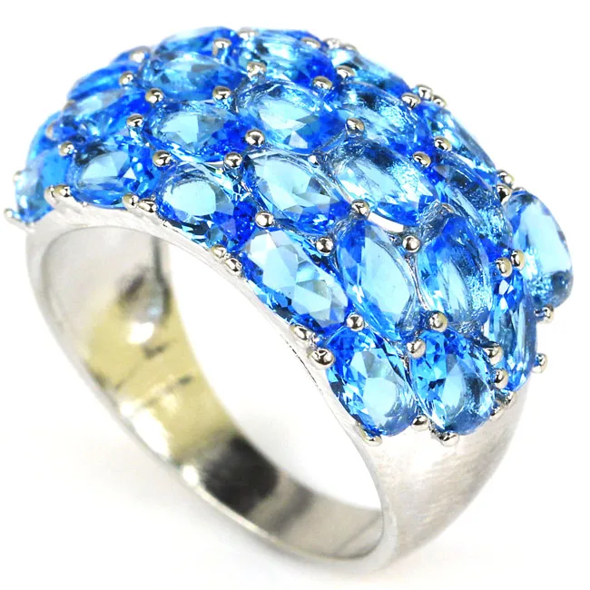 Imagem -05 - Personalizado 925 Anéis de Prata Esterlina Topázio Azul Suíço Tanzanite Violeta da Turmalina do Rosa Topázio Azul de Londres cz Wome Bonito 5g 925