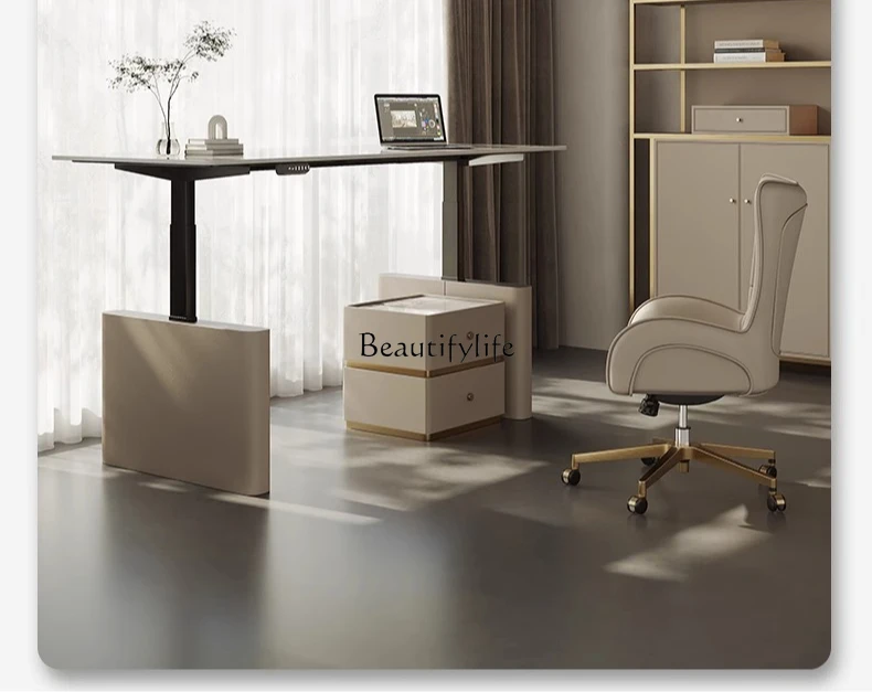 

*Electric Lifting Desk Double Motor Slate Desk Light Luxury Modern High-end