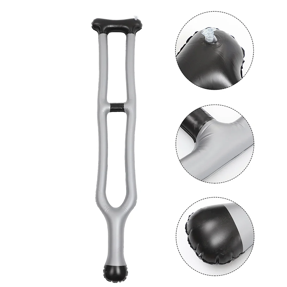 Inflatable Walking Cane Blow Up PVC Crutch Costume Prop Halloween Old Man Cosplay Accessory Walking Stick Cane