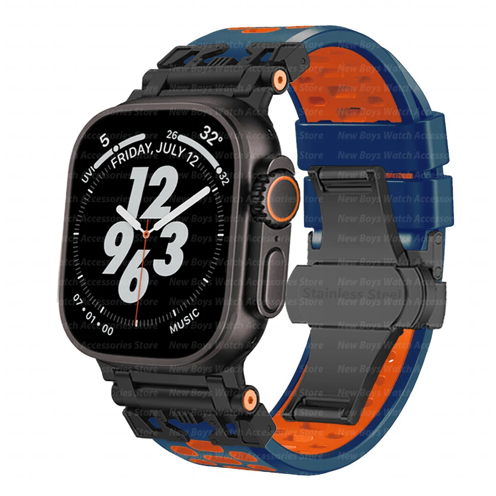 Sport Silicone Strap for Apple Watch Ultra 3 2 49mm Series 11 10 46mm Bracelet for Iwatch Series 9 8 7 6 5 SE 3 44mm 45mm Band
