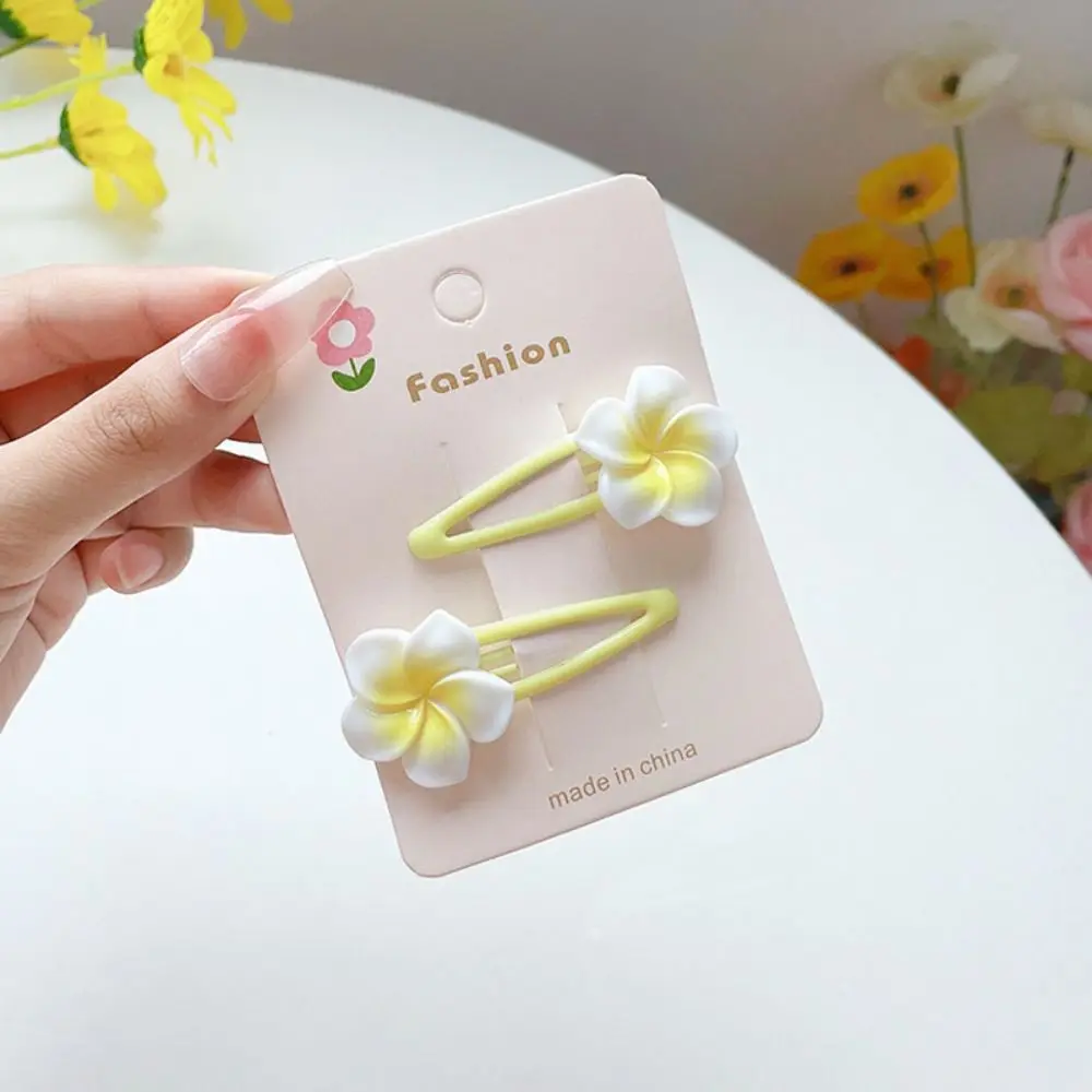 

Hair Rope Plumeria Flower Hair Clip Hair Accessories Hair Clip Egg Flower BB Clip Mini Hair Claw Yellow Flower Barrette