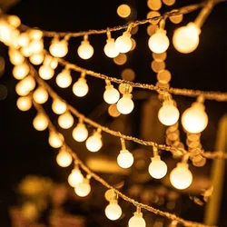 Bola led luzes da corda europeu/americano plug luzes ao ar livre luzes de fadas festa casa casamento jardim decoração natal