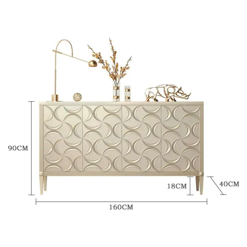 Armadietto da pranzo in legno massello di lusso leggero americano, armadietto da portico portaoggetti per soggiorno di design moderno e semplice