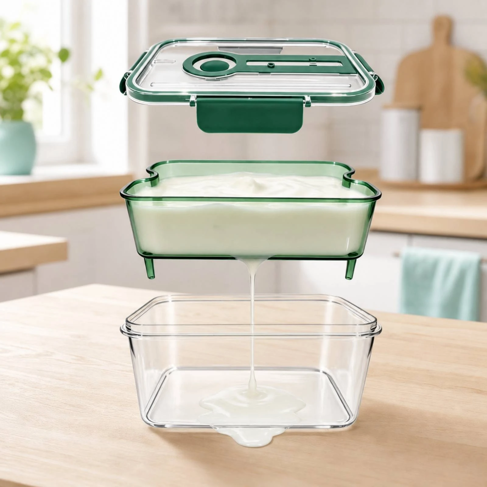 Produce Saver with Drain Tray Rectangular Food Storage Container with Lid Food Storage Container with Colander Plastic