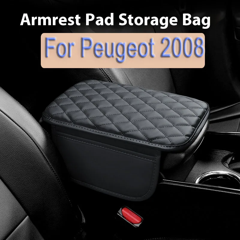 Car Interior Accessories Armrest Box Height Increase Pad Storage Bag Center Console Cover for Peugeot 2008 208 207 206 3008 307