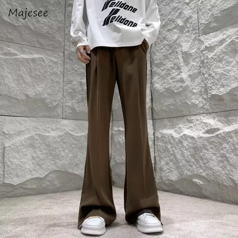 Mens Flare Pants Casual Solid Simple Loose Spring Autumn Designed Japanese Style Fashion Harajuku High Street All-match Trousers