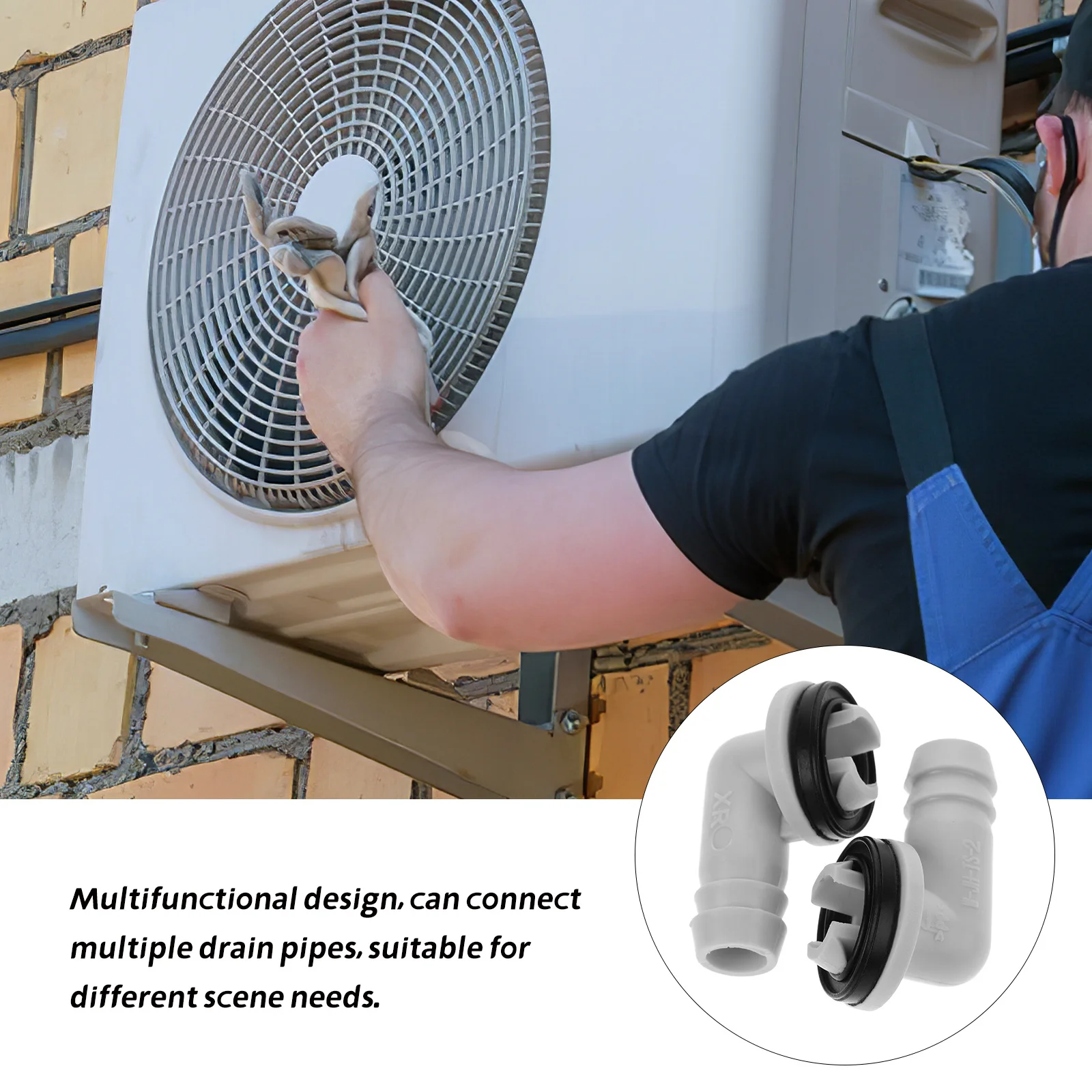 

2 шт. соединитель для дренажного шланга 15 мм, пластиковый фитинг для кондиционера сплит-системы, адаптер для отвода конденсатной воды, соединитель для кондиционера