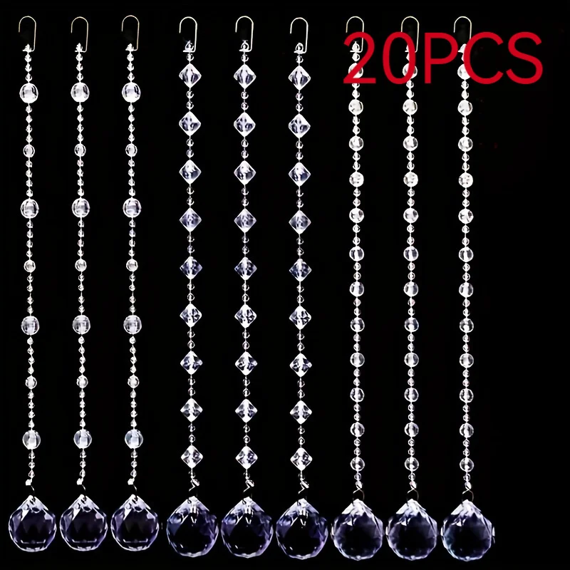 20 Crystal Beads, Used Making Flower Garlands, Suitable For Wedding Decoration And Artistic Style Stage Ceiling Hanging.