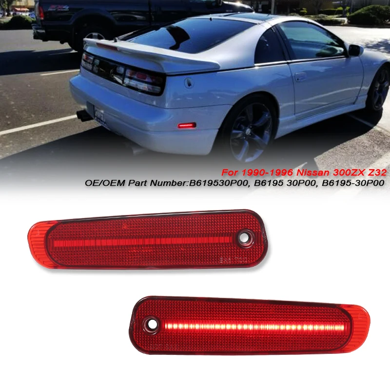 For 1990-1996 Nissan 300ZX Z32 Rear Fender Side Marker Assembly Parking Lights,Replace OEM Back Sidemarker Lamps