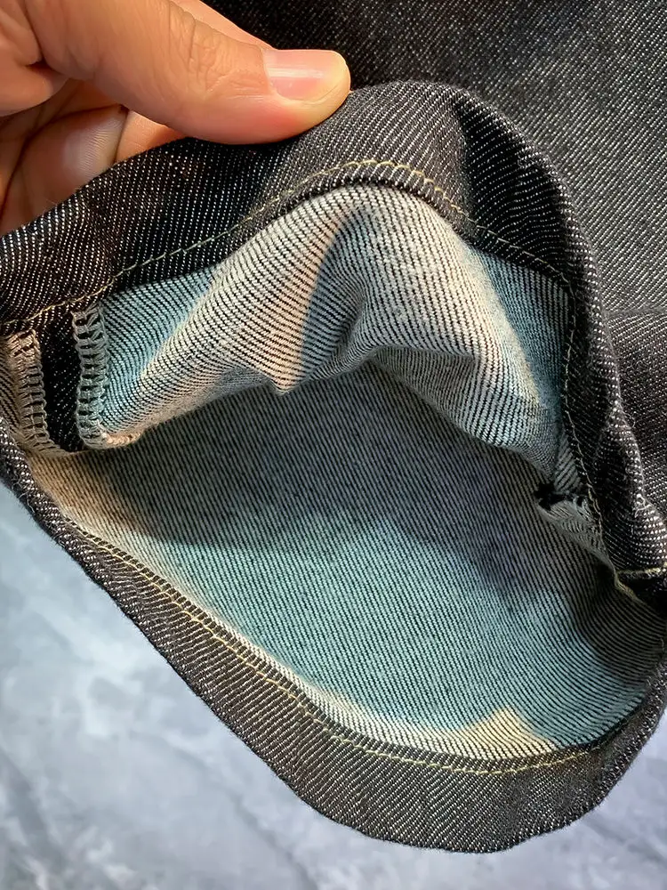 عالية الجودة عادية العصرية العلامة التجارية الرباط الخصر الرجال الدنيم السراويل المطرزة مطاطا سراويل قصيرة 2025 الصيف السراويل المتوسطة #3