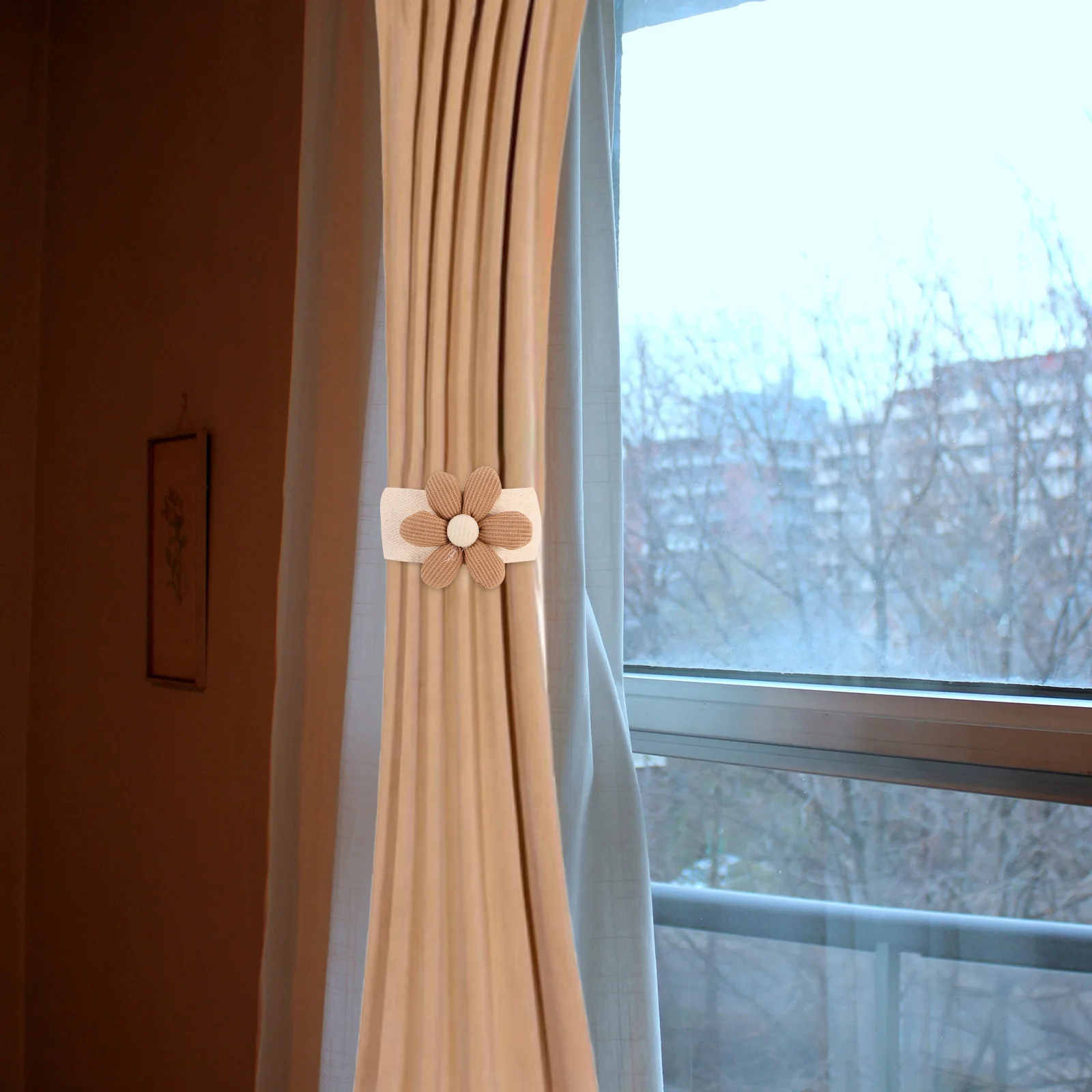 

Flower Curtain Tiebacks Flower Design Decorative Tie Up Curtain Holdbacks Sunshade For Bedroom Beachy Room Decor Outdoor