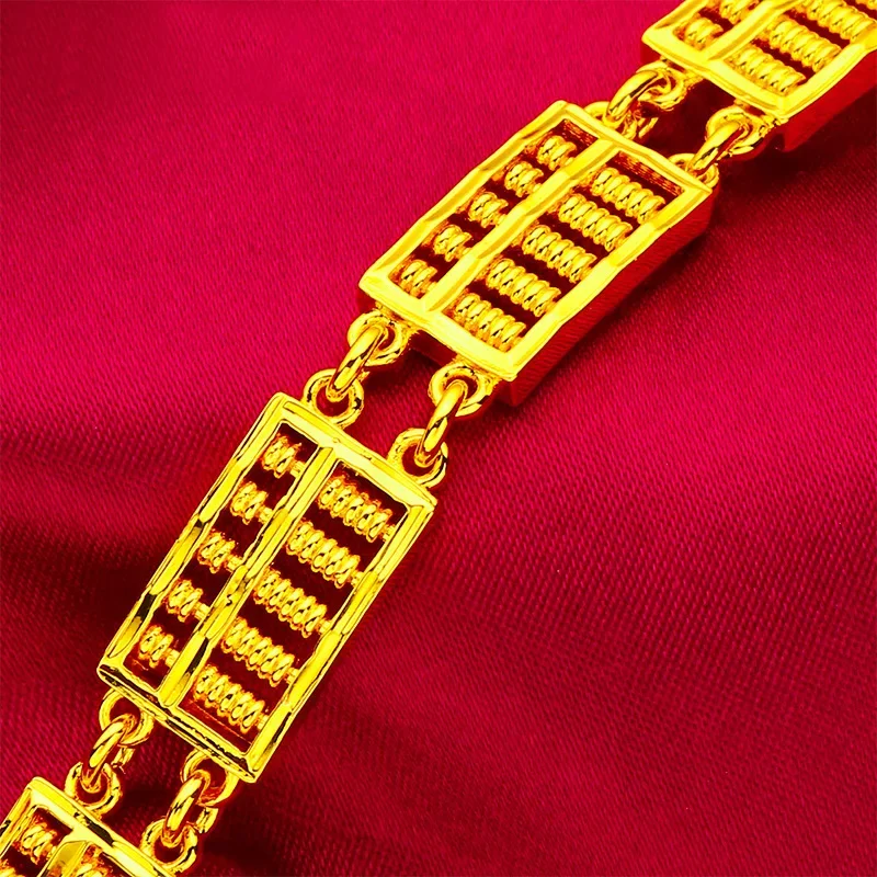 9999 gold Abacus Bracelet Women's 24K Gold AU999 - Prosperity symbol abacus, wealth attracting, perfect present for festival