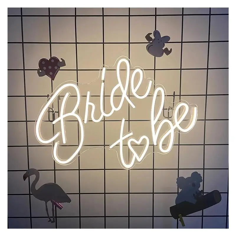 Bride To Be Neon Sign Light USB Powered Brightness Adjustable For Engagement Bachelorette Party Wedding Room 40cmx28cm