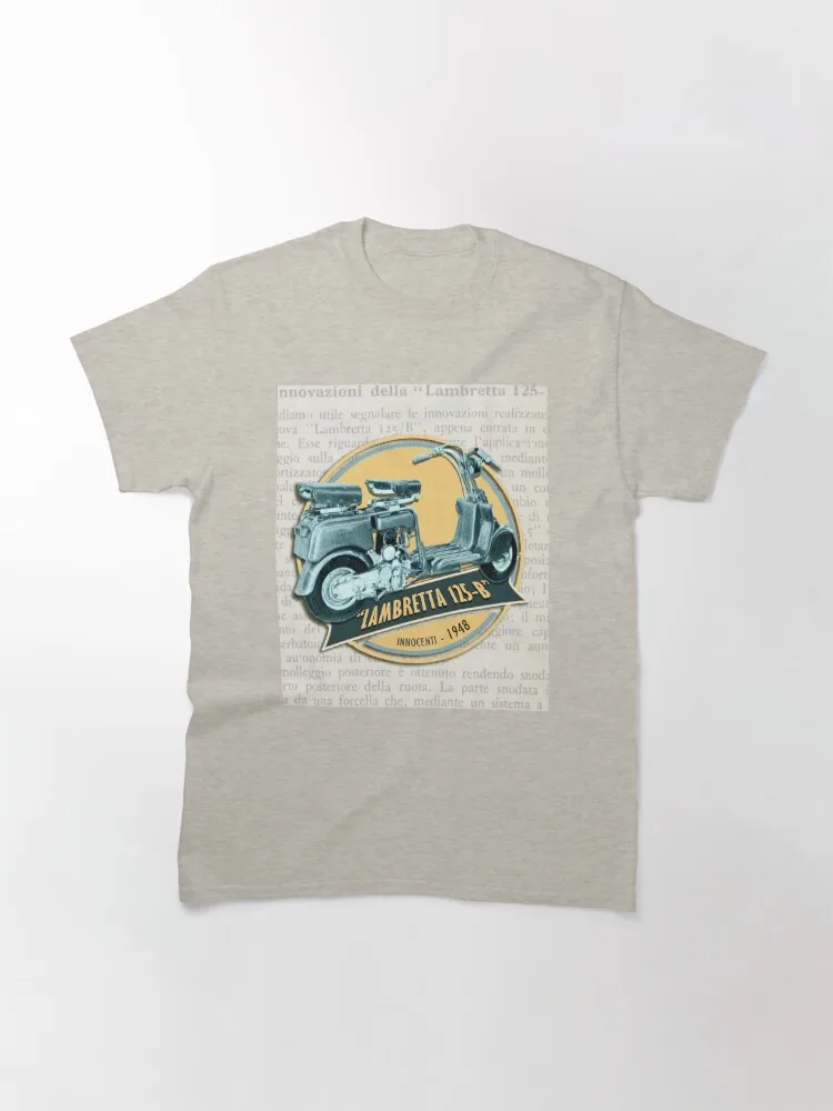 Legendary Lambretta 125-B Classic T-Shirt Hip Hop Cotton Design Summer Man