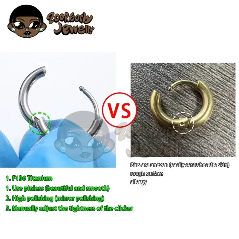 Brincos de titânio minimalista Huggie Hoop, Helix Rook Lobe Conch, aros simples, Piercing da orelha, grau de implante, F136, 8mm, 10mm, 12mm, 1 par