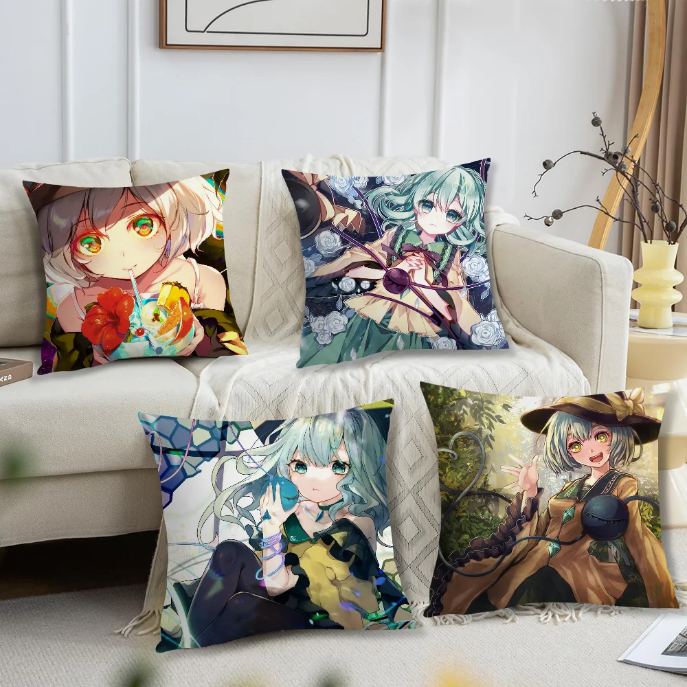 Game T-Touhou P-Project Cute K-Komeijis Koishi cushion cover Accessories Square Cushion Room Bedroom Headboard Sofa Living Backr