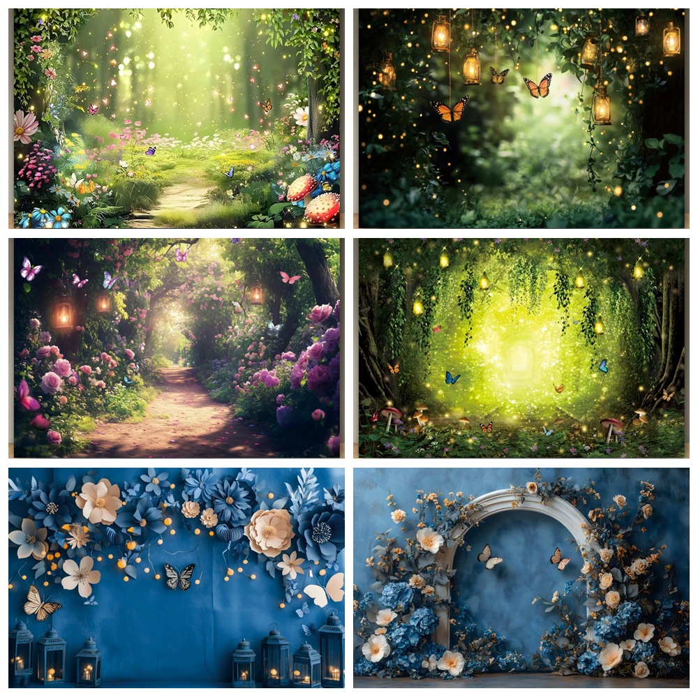 

Dreamy Natural Jungle Forest Wonderland Backdrop Banner Fairy Tale Mushroom Baby Birthday Wedding Party Photography Background