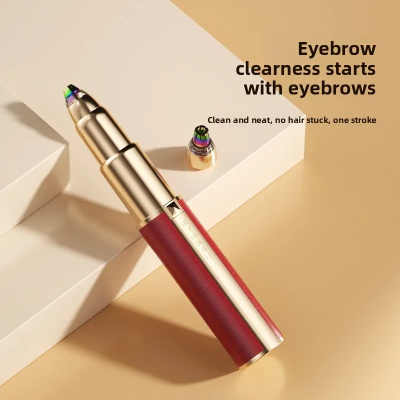 2 in 1 Nose Hair Trimmer for Women Portable Facial Hair Removal Trimmer, Lady Eyebrow Trimmer Shaver for Nose Ear Eyebrow Peach