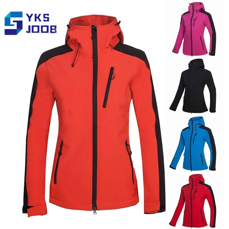 

Women Softshell Hiking Fleece Jacket Autumn Windproof Wear-resisting Interchange Jackets Camping Treking Contrasting Colors Coat